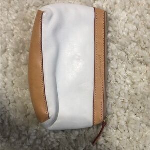 Dooney & Bourke White and Tan Leather Clutch